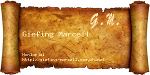 Giefing Marcell névjegykártya